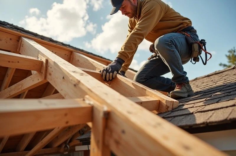 Professional roofing crew repairing damaged asphalt shingles after severe weather to restore roof strength and durability